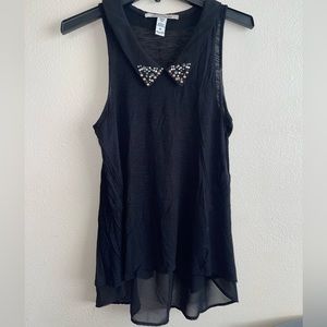 Black collared tank